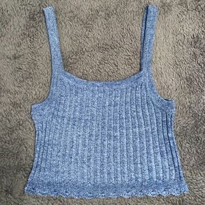 Blue cropped tank top